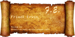 Friedl Ervin névjegykártya